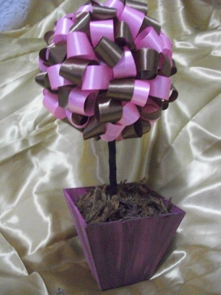 Vaso com topiaria de fita